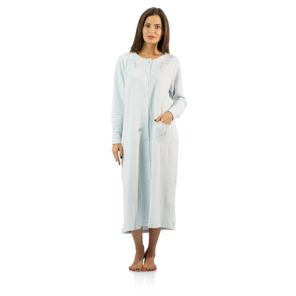 Casual Nights Casual Nights Women's Long Quilted Robe House Dress
