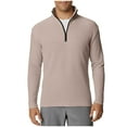 thumbnail image 2 of FRSASU Men's 1/4 Zip Pullover Long Sleeve Sun Protection Waffle Sports Shirts Lightweight Athletic Workout Shirt Khaki, 2 of 6