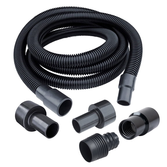 POWERTEC 10 Ft. Dust Collection Hose Kit with 5 Fittings and a Tapered Reducer fits 2-1/2" to 2-1/4" ID Dust Hose/Port for Woodworking Power Tools Home and Wet/Dry Shop Vacuums (70477N)