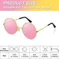 thumbnail image 2 of Gafas de sol BOUBONI, rosas, hippie, redondas, para mujer y hombre, 2 of 7