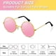 thumbnail image 2 of Gafas de sol BOUBONI, rosas, hippie, redondas, para mujer y hombre, 2 of 7