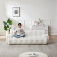 thumbnail image 6 of 87.4" Cloud Series Chenille Sofa - Minimalist Button-Tufted 3-Seater Square Arm Upholstered Couch,White, 6 of 25