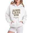 thumbnail image 2 of Womens Hoodie Long Sleeve Hoodie Womens Hoodies Pullover Cozy Sweatshirts for Women White Sweatshirt for Women Cute Fall Clothes Young Women, 2 of 6
