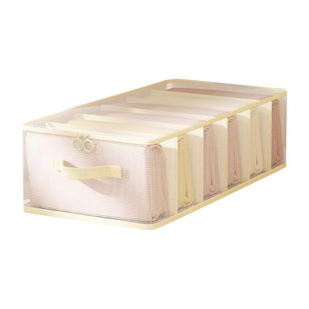 Ampiyan 6-Compartment Storage Bag for Clothes & Down Comforters  Foldable PVC Organizer with Clear View  Space-Saving Drawer Box for Underwear  Bra  Travel (32x20x12cm)