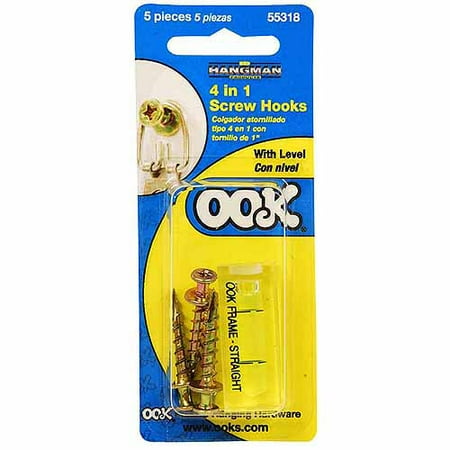 Hillman Group Inc-Ook 55318 8-Piece 100# 4-in-1 Screw Hooks with Leveler Picture