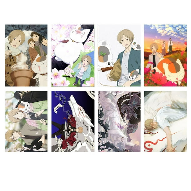 Póster decorativo para pared con libros de Natsumes, estilo retro, anime, 8 unidades