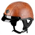 thumbnail image 2 of Cuatro estaciones Hombres y mujeres Cuatro estaciones Moda Pedal Motocicleta Universal Coche Eléctrico Retro Casco Medio Casco Casco de Seguridad Casco de Cuero, 2 of 5