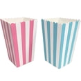 thumbnail image 1 of Gender Reveal Paper Popcorn Boxes - Blue Pink White - Stripe Pattern - 24 Pack, 1 of 5