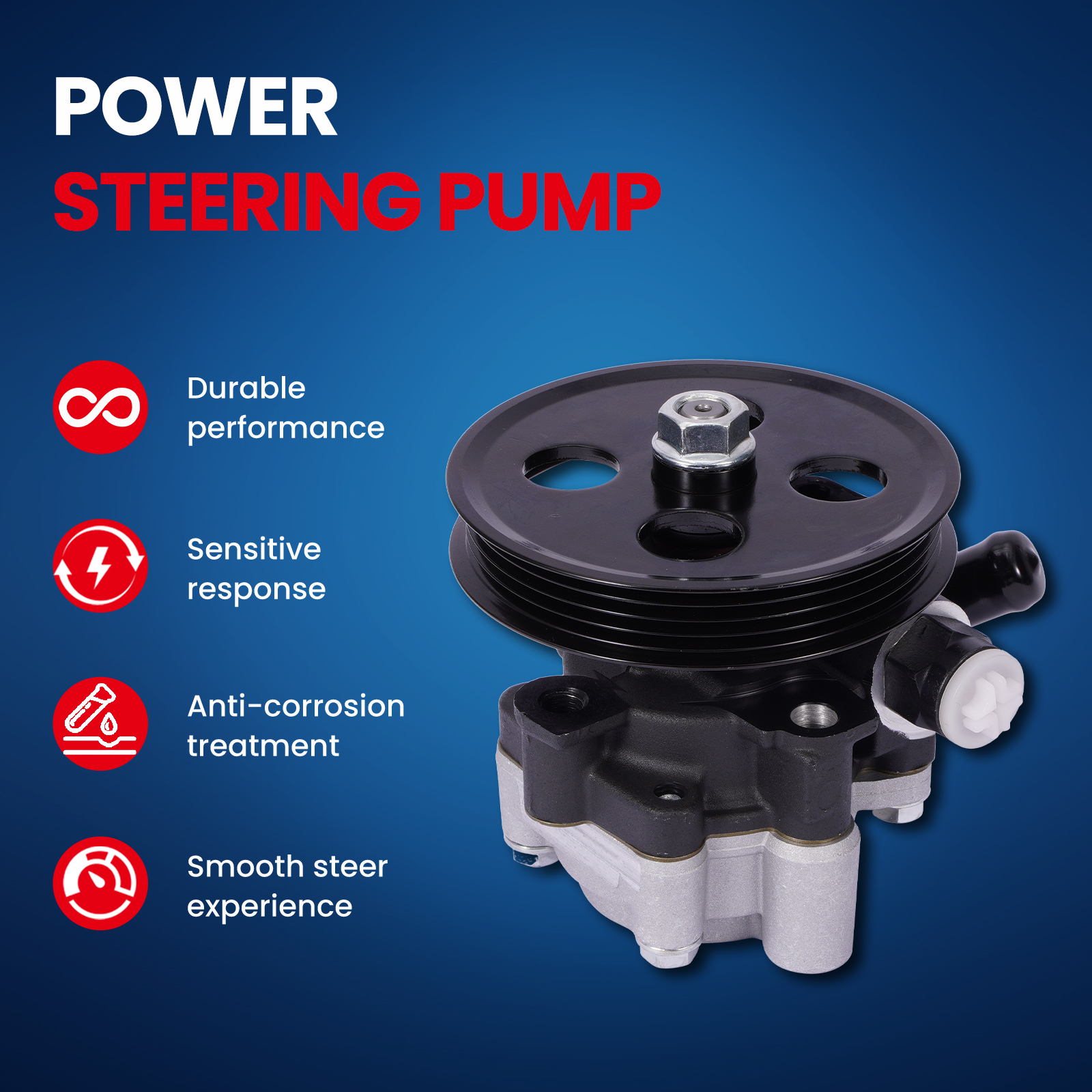 MOCA AUTOPARTS 21-5287 Power Steering Pump Fit for 2002-2006 Toyota Camry 3.0L & 2004-2006 Lexus ES330 & 2002-2003 Lexus ES300