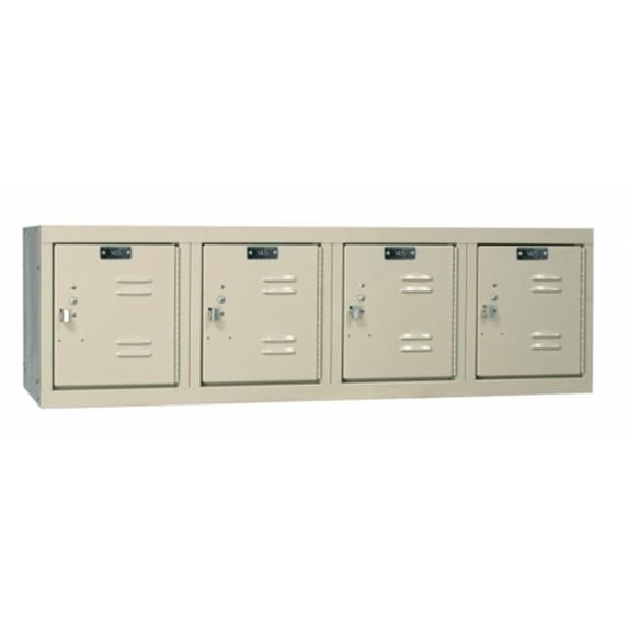 Hallowell U1482-4WM-PT Hallowell Premium Locker, 48 in. W x 18 in. D x 14.75 in. H, 729 Parchment, 4-Wide Wall Mount, , Knock-Down