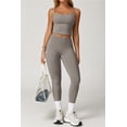 thumbnail image 3 of PISONIC Womens Workout Sets Two Piece Spaghetti Straps Tank Top Matching High Waist Leggings Gym Work Out Outfits with Pockets, 3 of 7
