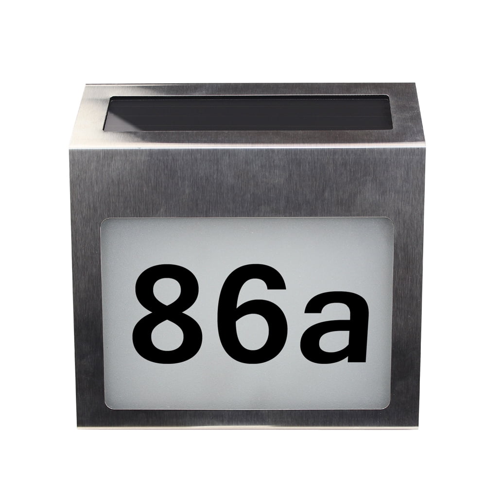 Solar Powered Address Sign For Mailbox - Double Sided, 3 Light Colors, IP65