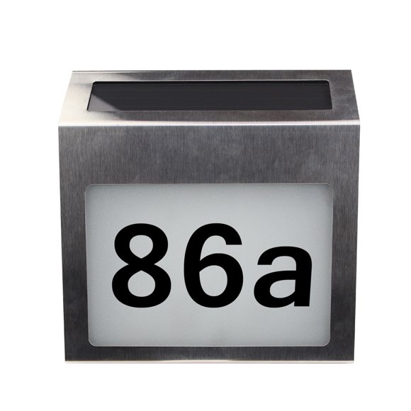 Solar Lighted Address Signs House Number For House Street Mailbox Outdoor Metal LED Plaque With Light Sensor DIY Letter & Numbers