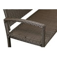 thumbnail image 3 of Balkene Home Miles Patio Wicker Steel Frame Bench Attractive Woven Design Easy Assembly Lightweight Patio Garden Setting - Mocha, 3 of 11