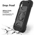 thumbnail image 3 of Compatible with iPhone XR Case 6.1 Inch with Ring Stand, Heavy-Duty Military Grade Shockproof Phone Cover with Magnetic Car Mount for iPhone XR 6.1. (Black), 3 of 14