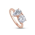 thumbnail image 4 of 1 3/4CT 8X5MM Pear Shape & 6MM Cushion Cut Lab Created Moissanite Diamond Toi Et Moi 2-Stone Engagement Ring For Women In 14K Rose Gold Over Sterling Silver (VVS1 Clarity, 1.75 Cttw)-8, 4 of 7