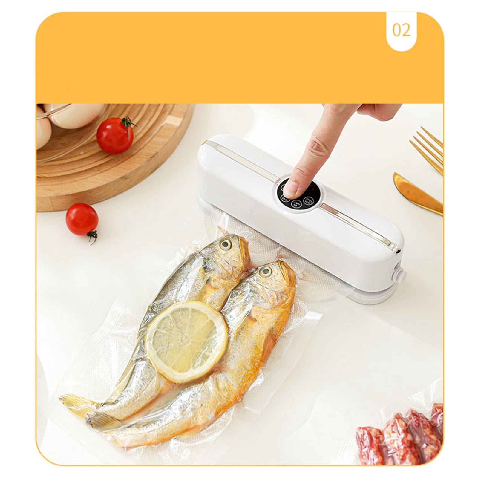 Mini Vacuum Sealing Machine – Automatic Food Preservation Device, Portable Packaging Machine | Kitchen Vacuum Sealers for Meat Vegetables Snacks, Freshness Storage Appliance, 1Pc(White,6.7x1.7x2")