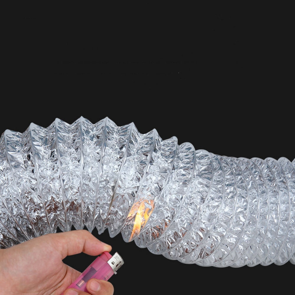 Dryer Vent Hose, 4 Inch x 5 Feet Non-Insulated Aluminum Foil Ducting for Clothes Dryer, Grow Tent, Exhaust Fan, Silver