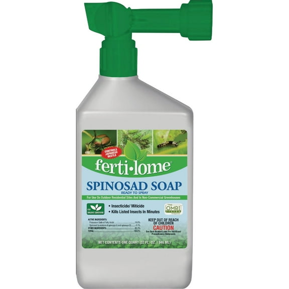 Fertilome (16055) Spinosad Soap Insecticide Ready to Spray, Spinosad Bagworm, Tent Caterpiller & Chewing Insect Killer, OMRI Listed (32 oz.)