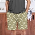 thumbnail image 6 of Men's Pajama Shorts Bottoms with Pockets Soft Lightweight Lounge Sleep Wear Olive Brown Block, 6 of 6