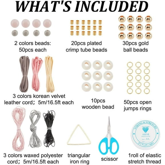 8 Sets Leather Bracelet Kits Leather Wrap Boho Bracelet Making Kit Charms Pendants Beads for Bracelet Jewellery Making