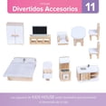 thumbnail image 4 of Kids House Casa de Muñecas de Madera con Muebles Ivonne, Casita de Juguete para Niñas con 15 Muebles y Accesorios, Hermosos Detalles, Amplia y Divertida, Ideal para Muñecas Pequeñas, 4 of 5