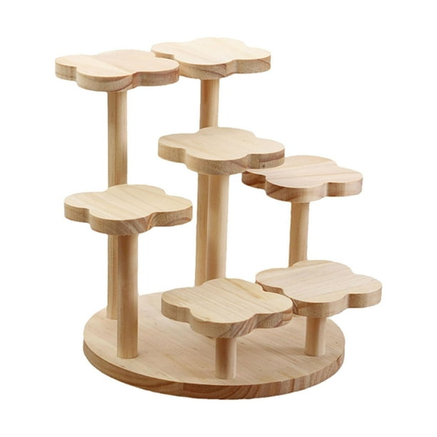 Elevadores de exhibición de madera, soporte de mesa para plantas, pedestal rústico, soporte de exhibición de mesa para figuras, coleccionables, velas,