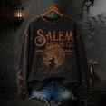 thumbnail image 2 of Halloween Salem Witch Broom Sweatshirt for Women Halloween Witch Spooky Season Sweatshirt Crewneck Hocus Pocus Holiday Pullover Gray XXXL, 2 of 4