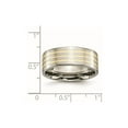 thumbnail image 2 of Titanium Flat Band 14k Gold Inlay 8mm Polished Band Ring Size 7 Ring for Women and Men, 2 of 2