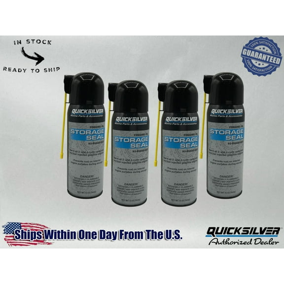 Quicksilver Genuine OEM Storage Seal Fogging Oil 12 OZ 92-858081Q03 4 Pack