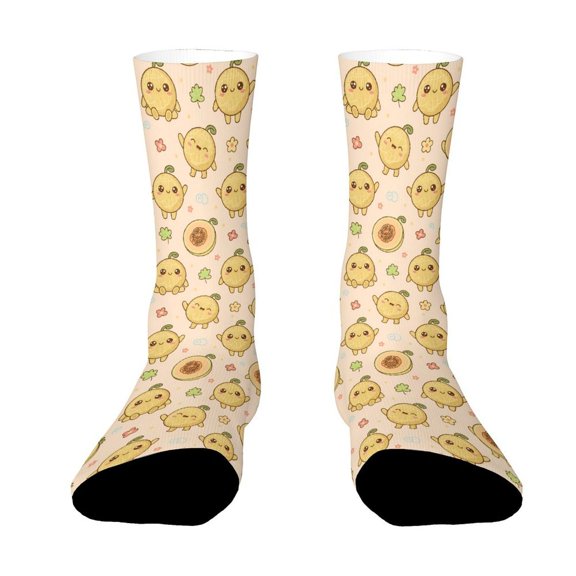 Cute Cantaloupe Funny Novelty Crew Socks for Women Men Sports