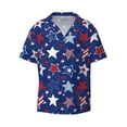 thumbnail image 5 of PAYOHTO Stars Stripes Mens Hawaiian Casual Short-sleeved Shirt Tropical Summer Beach Button Down Shirts, 5 of 7