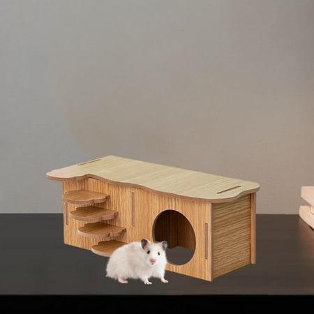 EHJRE Hamster House Cage Accessories Cabin Hideaway Multifunctional Habitat Decor Hamster Hideout for Rat Lemmings Mouse Chinchilla round hole