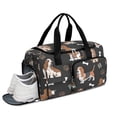 thumbnail image 2 of Women Men Gym Bag,Basset Hounds with Bones and Presents Small Duffle Bag Spend the Night Bags for Women with Shoes Compartment Washbag,Detachable Shoulder Strap,19.7x8.3x11 Inches, 2 of 5