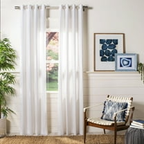 SAFAVIEH Darlena Glam Grommet Curtain Window Panel, 52" x 84", Pearl