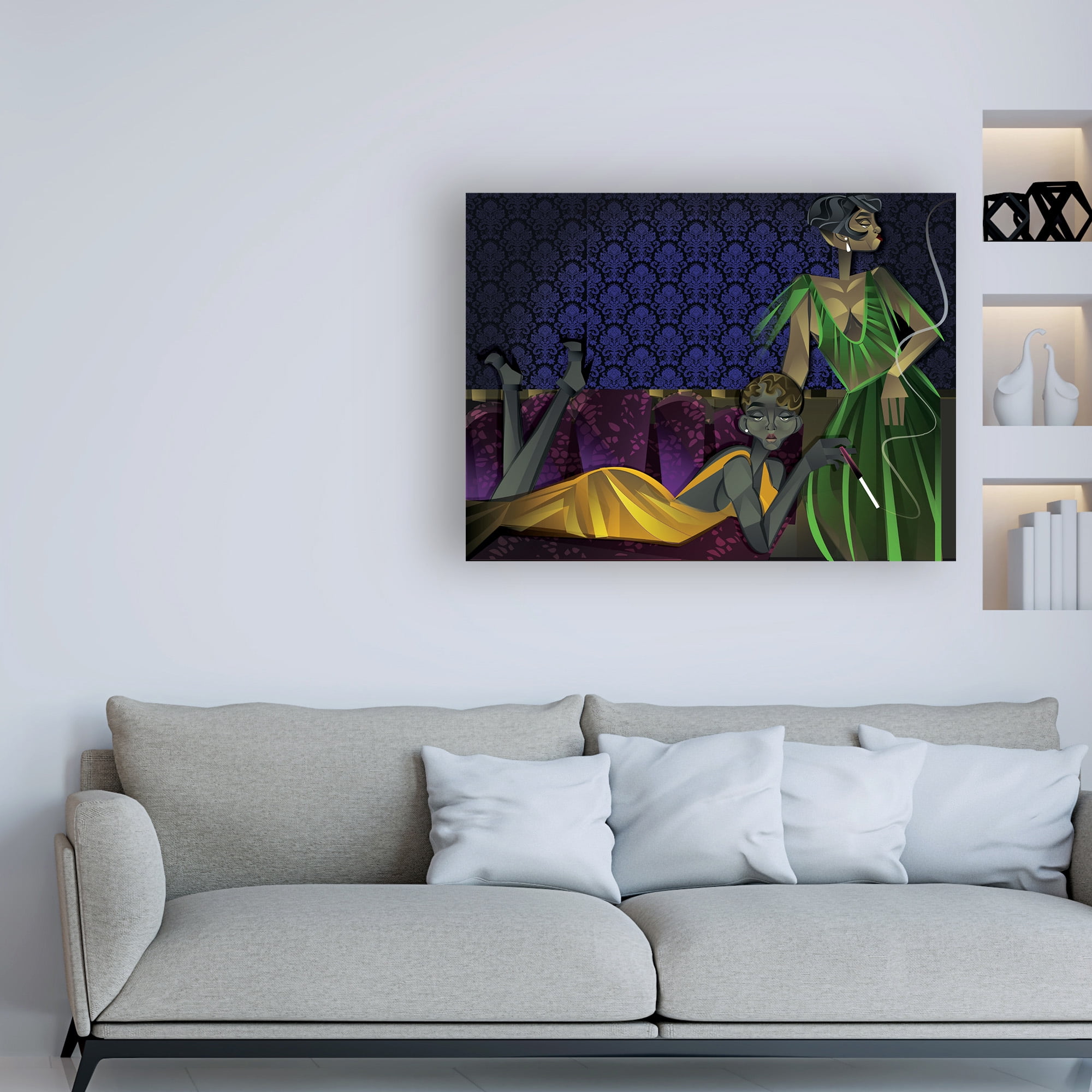 Trademark Fine Art 'Two Women' Canvas Art by Jaleel Campbel
