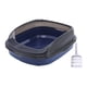 thumbnail image 3 of Caja de arena para gatos, suministros para mascotas, orinal abierto para gatitos, caja de arena semicerrada para gatos, mascota azul oscuro grande, 3 of 9