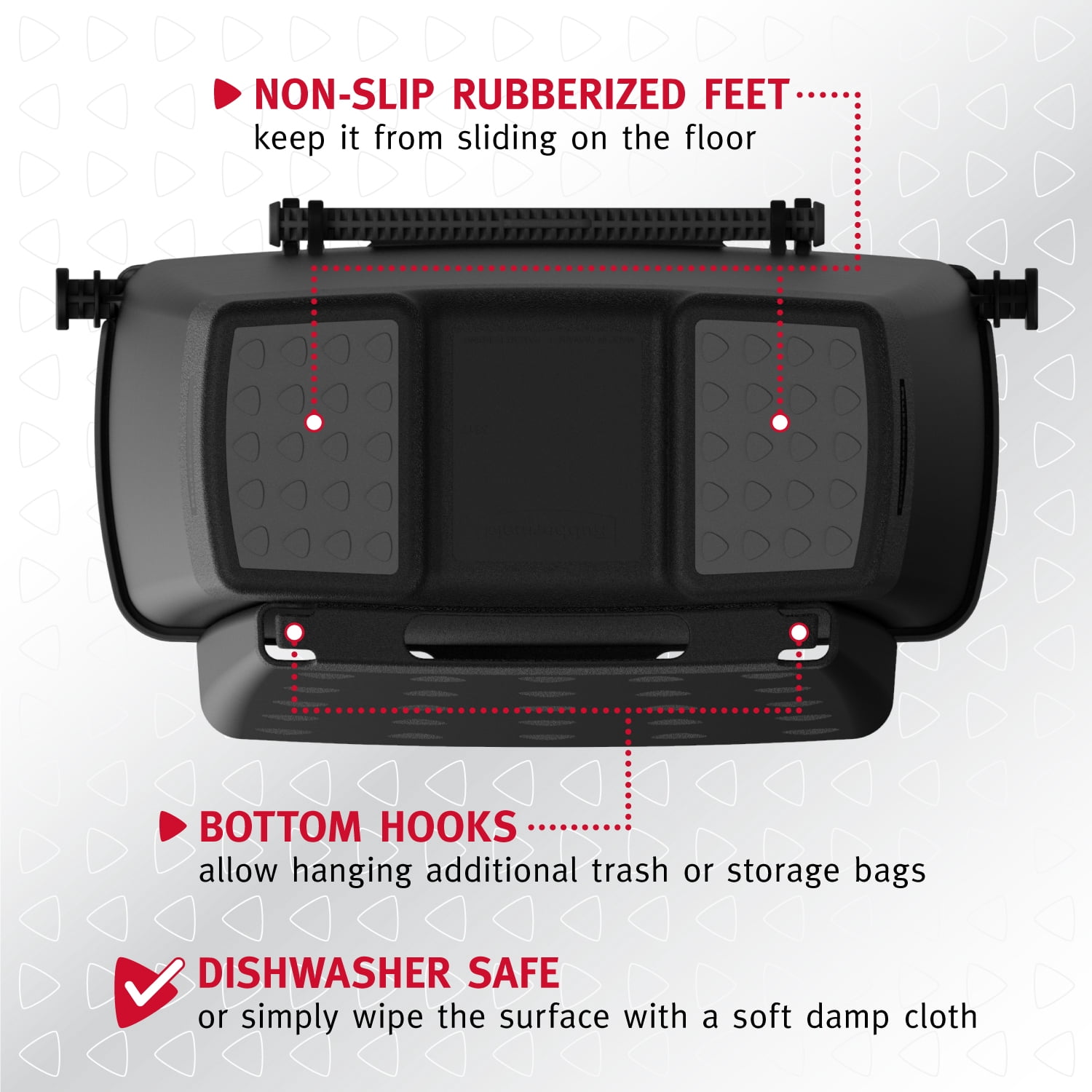 Rubbermaid Trash Bin Organizer Car Interior Organization Convenient Sturdy Trash Can