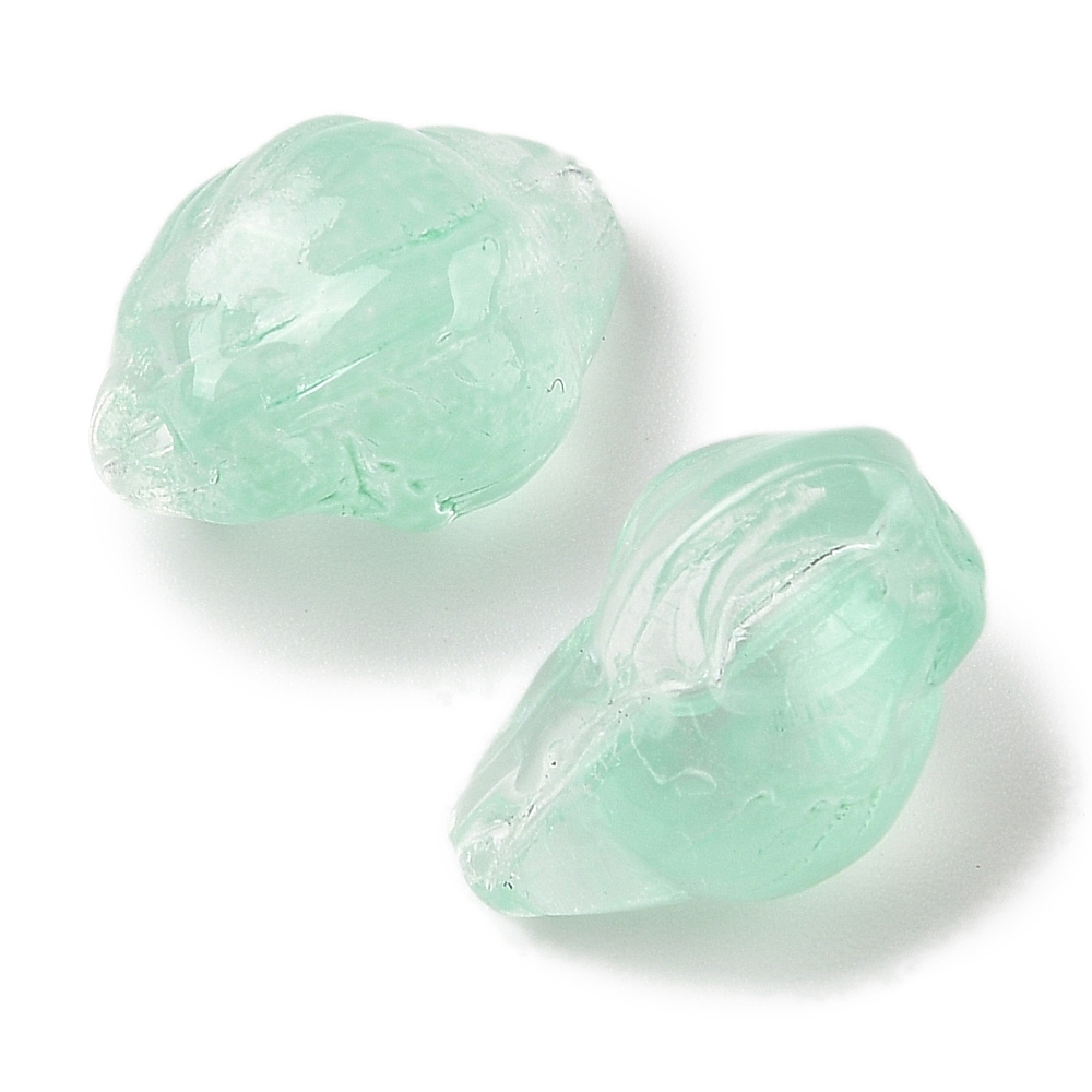 500pcs Transparent Spray Paint Glass Beads Conch Mixed color 15~16x11x10~11mm Hole: 1mm