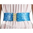 thumbnail image 3 of Women's Sparkly Glitter Sequin Wide Stretch Elastic Belt Accessory, 3 of 6