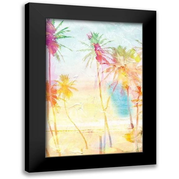 Bluebird Barn 11x14 Black Modern Framed Museum Art Print Titled - Bright Summer Palms