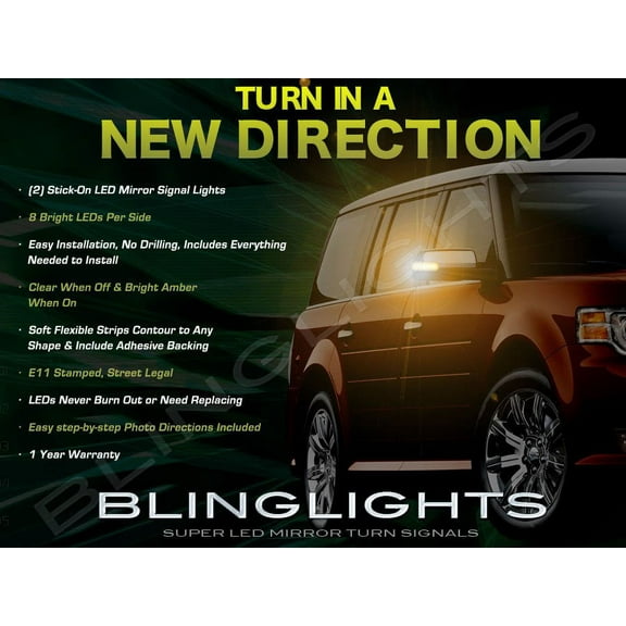 For Ford Flex LED Side View Mirrors Turnsignals Lights Mirror Accent Turn Signals Lamps Signalers