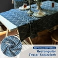 thumbnail image 1 of Nappe à Franges Rectangulaire en Polyester Lavable pour Salle à Manger Cuisine Fête Pique-Nique Extérieur, 1 of 6