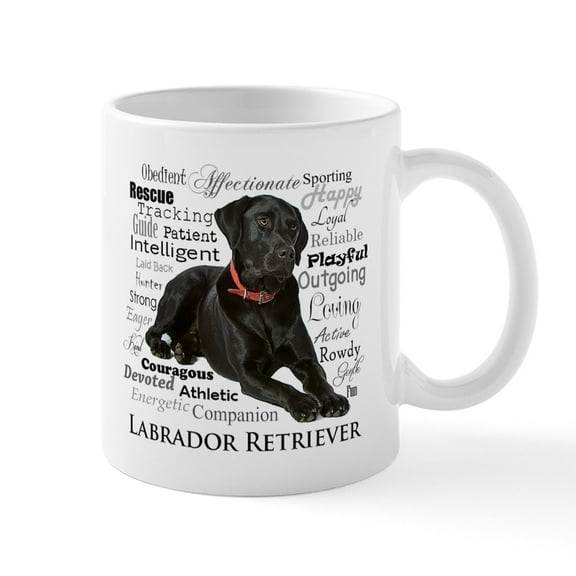 CafePress - Black Lab Traits Mugs - 11 oz Ceramic Mug - Novelty Coffee Tea Cup