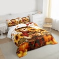 thumbnail image 4 of Manfei Cute Cartoon Scarecrow Queen Comforter Set,Autumn Fall Sunflower Bedding Sets,Rustic Pumpkin Maples Bedding Comforter Set For Boys Kids,Microfiber Bedroom Decor Reversible,3-Piece, 4 of 9