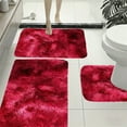 thumbnail image 5 of Msgweeeg Living Room Area Rug Mixed Color Bath Mats 3 Set Large Size Winter Bathroom Rugs for 3 Pcs Toilet Mats Soft Water Absorption Non Slide Thick Washable Easiler To Dry Dark, 5 of 10