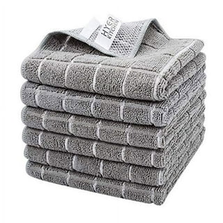 HYER KITCHEN Microfiber Kitchen Towels, Stripe Designed, Super Soft and  Absorbent Dish Towels, Pack of 8, 18 x 26 Inch, Gray and White
