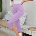 thumbnail image 6 of Summer Yoga Shorts for Womens Plus Size High Waisted Solid Color Capris Matching Slim Fitting Yoga Gym Pants Leggings, 6 of 9