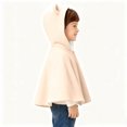 thumbnail image 6 of Fewfanhot Kids Cute BearEar Fleece Hooded Poncho, Button Front Warm Kids Cape Wrap for Daily Outdoor, 6 of 6
