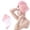 Pink, variant on Hair Towel Wrap For Women Quick Dry Soft Absorbent 10 X 26 Inches Hair Wrap Towels With Double Button Frizz Hair Turbans For Curly Long Thick Hair,by Fanshiluo